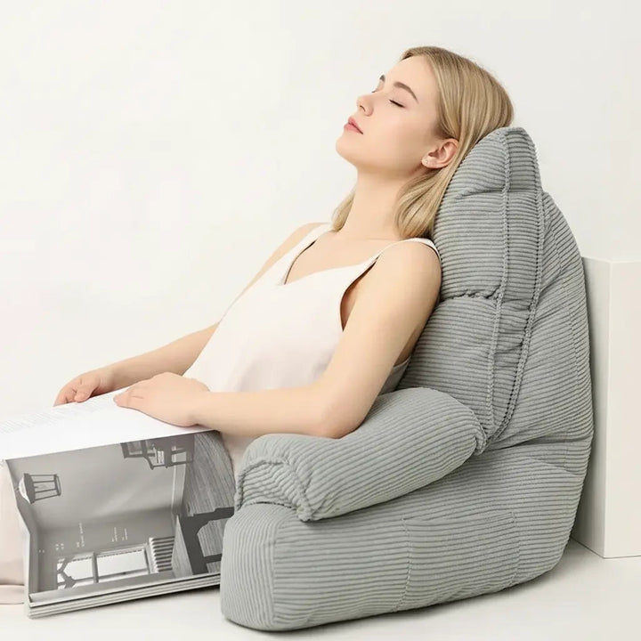 Memory Foam Bed Lounge Pillow with Arms for Reading and Gaming | Supported Sitting in Bed | Wedge Pillows