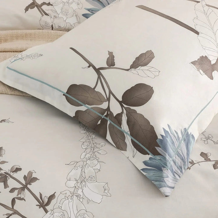 Reversible 600 Thread Count Botanical Cotton Duvet Cover Set | 600 Thread Count Floral Bedding | Bedding Sets