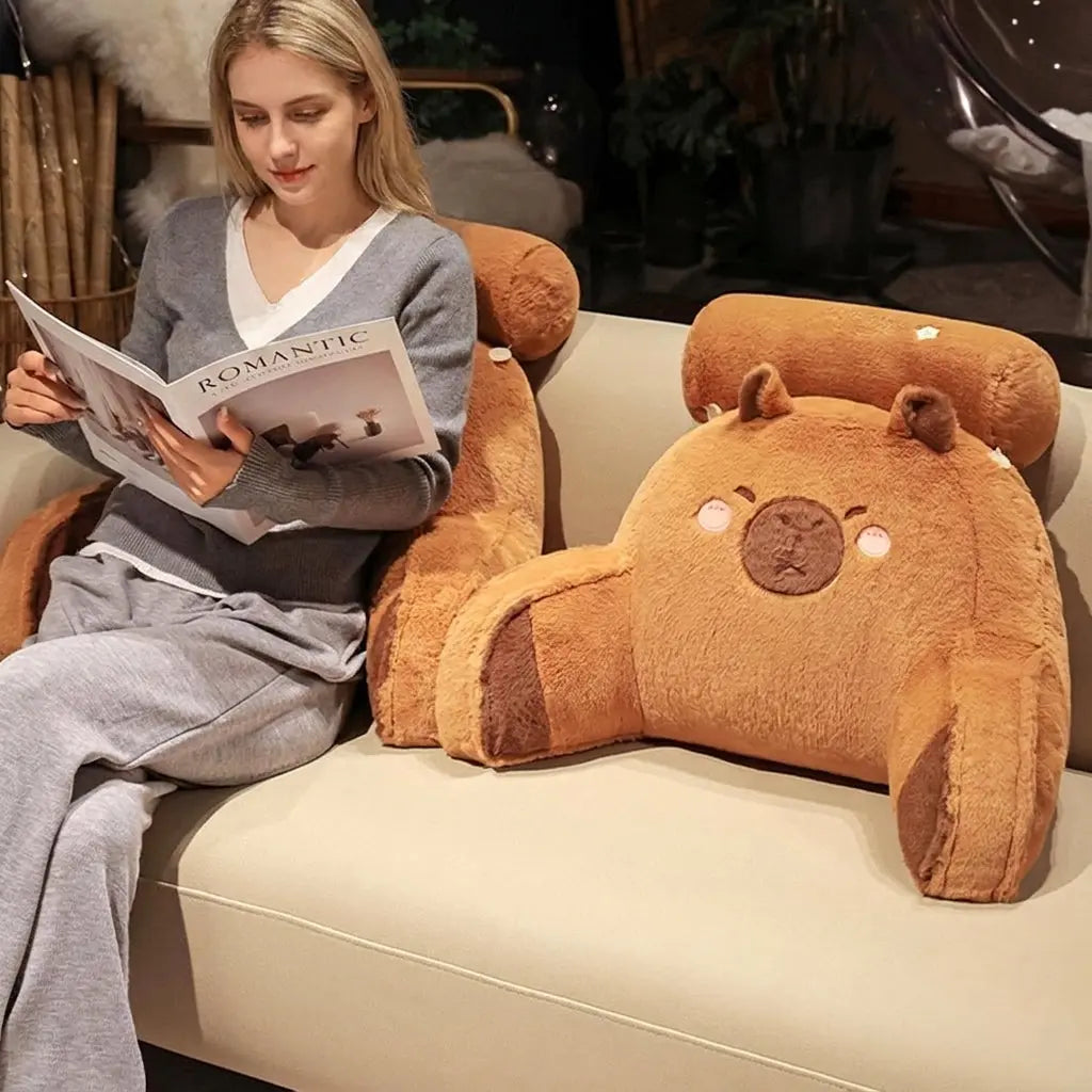 Capybara Reading Pillow with Arm Support and Removable Cover | Capybara Reading Pillow with Arms | Wedge Pillows