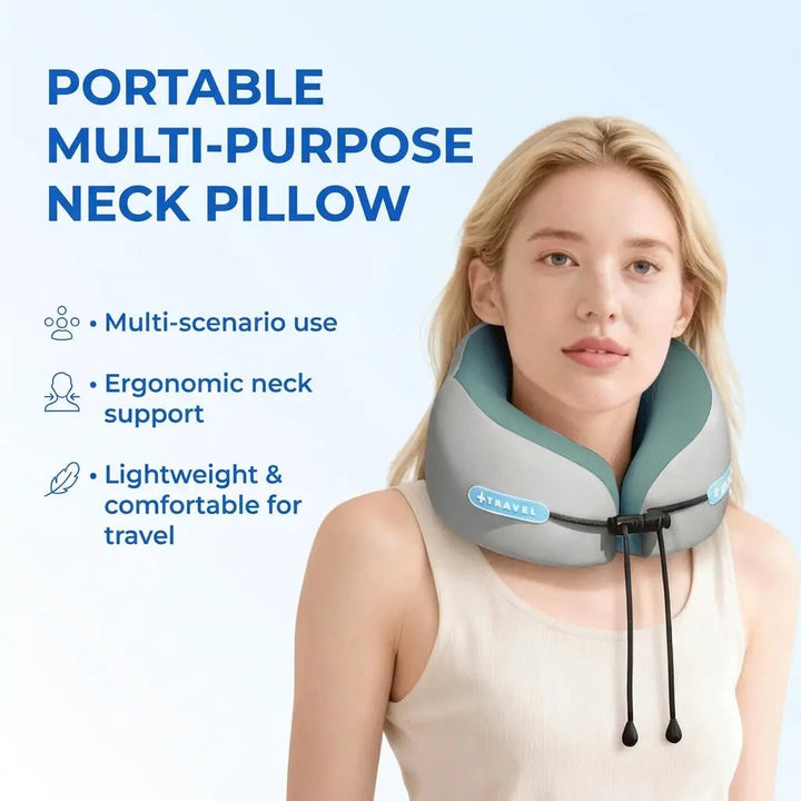 Portable U-Shaped Memory Foam Travel Pillow with Foldable Design | Foldable Neck Support Travel Pillow | Travel Pillows