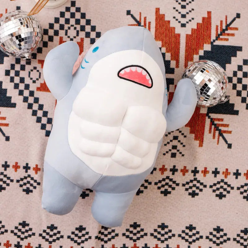 Muscle Shark Plush Toy, Soft Stuffed Ocean Animal for Kids | Funny Muscle Shark to Cuddle | Plush Toys