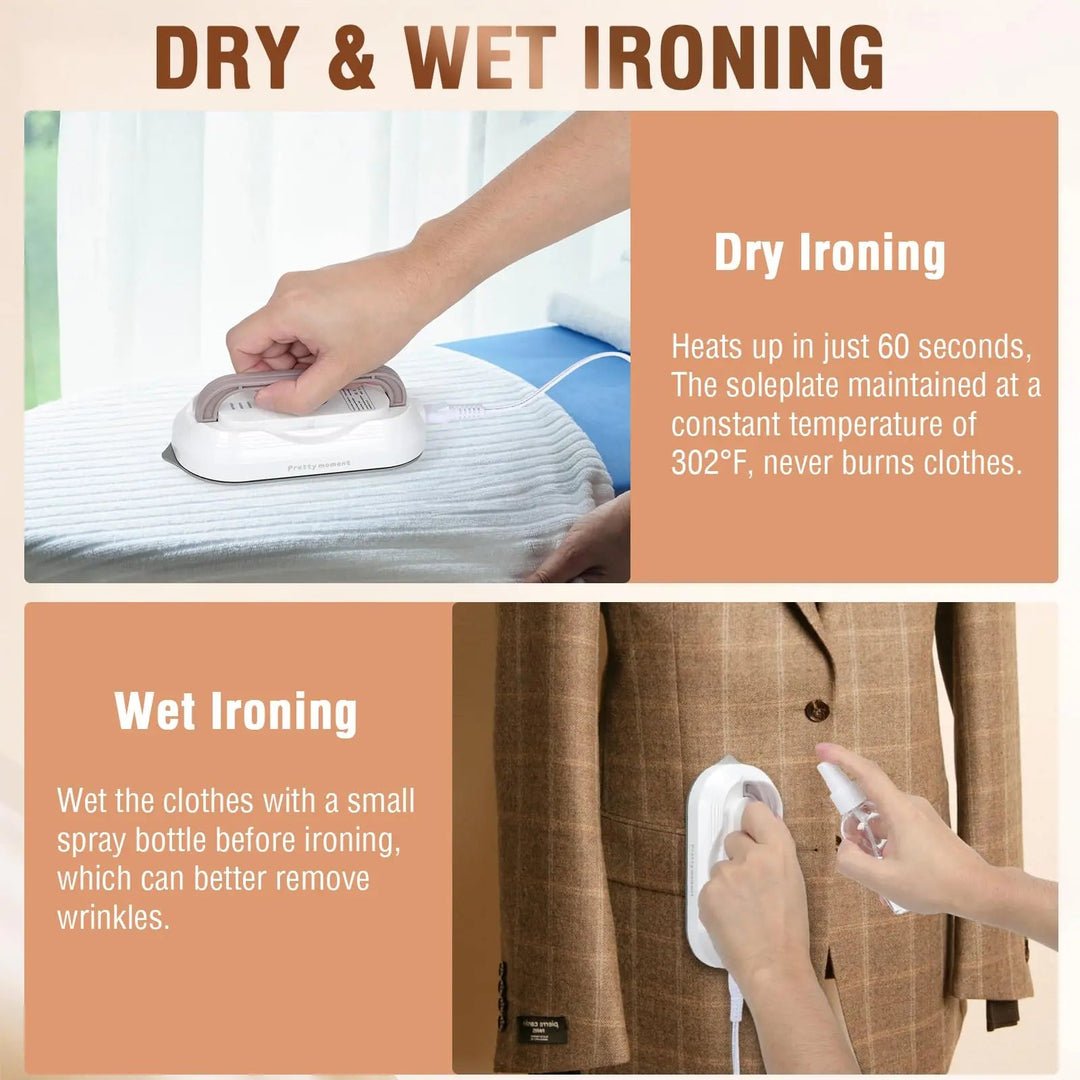 Mini Travel Iron with Dual Voltage and Ceramic Soleplate | Dual Voltage Portable Mini Iron | Travel Irons