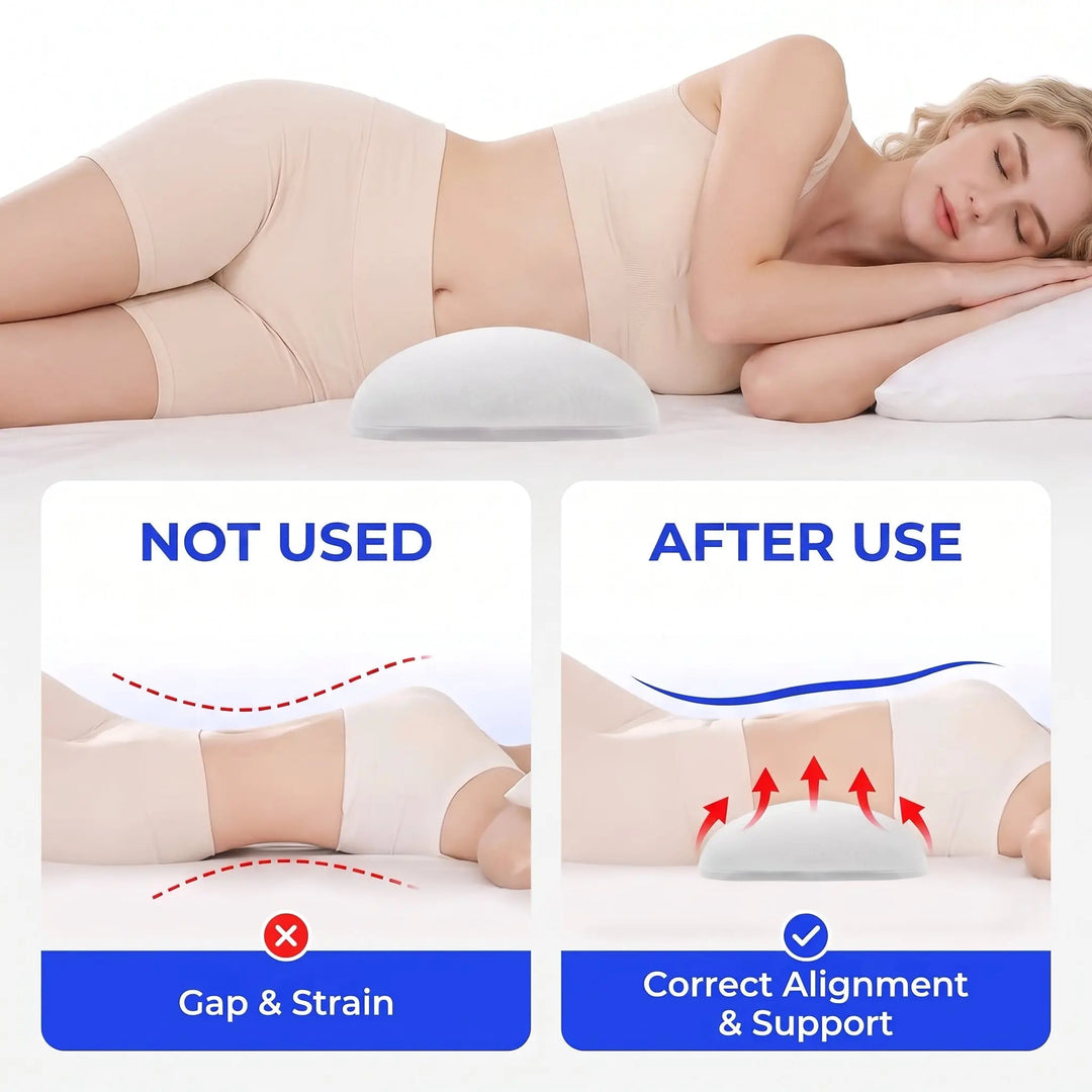 Memory Foam Lumbar Cushion with Anti-Slip Base, 55 x 26 x 11 cm | Steady Support Anywhere | Lumbar Pillows