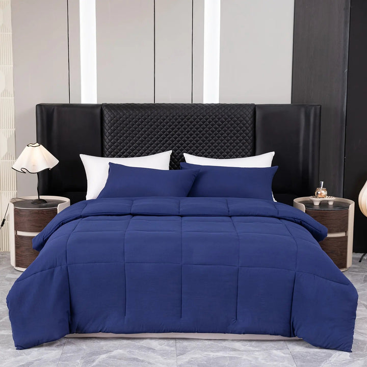 Reversible Quilted Comforter with Diagonal Weave and Polyester Blend Fill | All-Season Reversible Comforter | Comforters