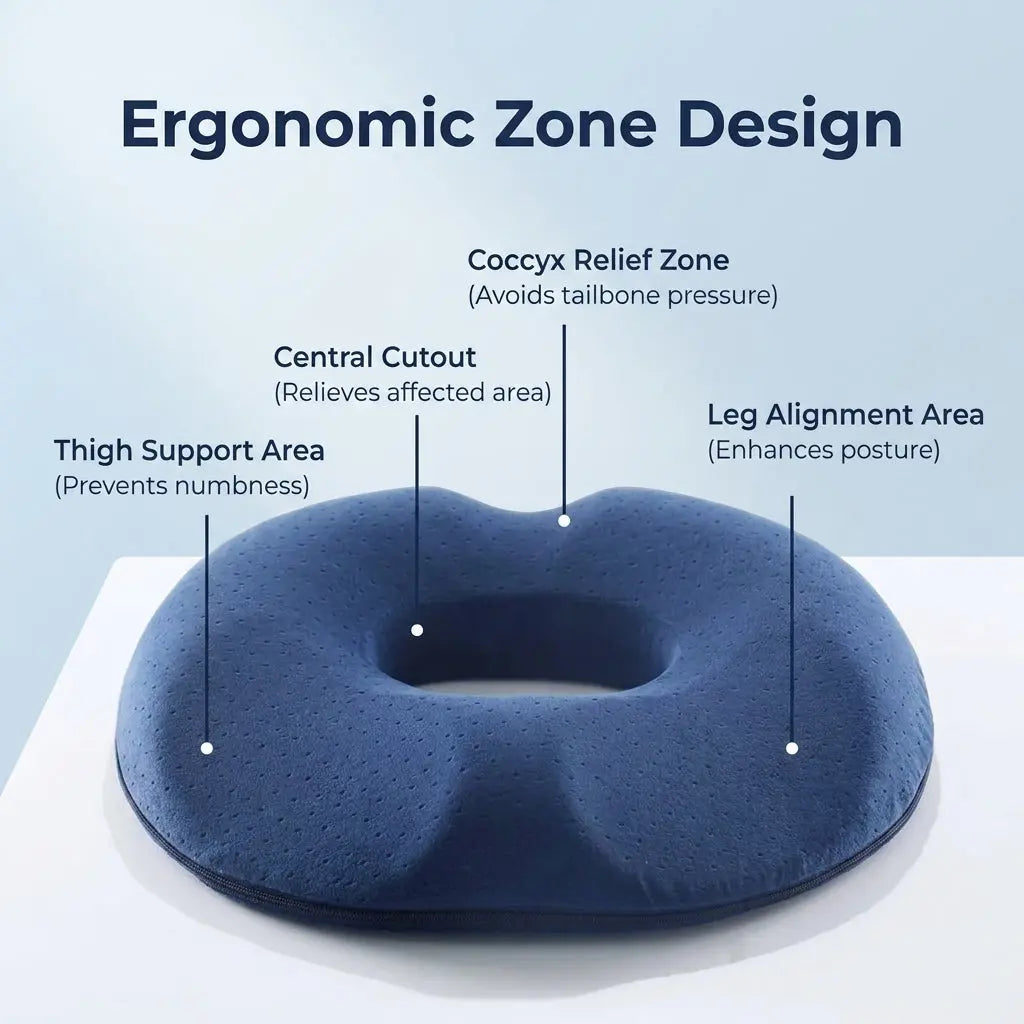 Memory Foam Donut Seat Cushion for Office and Home | Comfortable Seat Relief | Seat Cushions