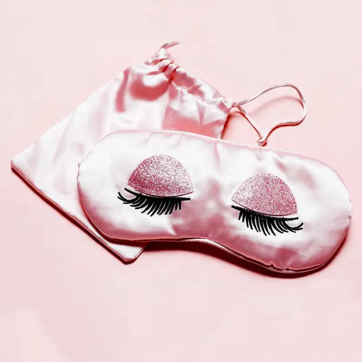 Pink Plush Sleep Mask with Lightweight Soft Design for Home and Travel | Lightweight Pink Plush Sleep Mask | Sleep Masks