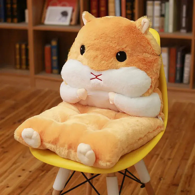 Hamster Plush Cushion with Half Surround Backrest Design | Hamster Backrest Plush Cushion | Plush Pillows