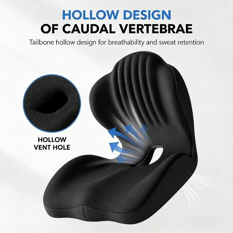 Memory Foam Seat Cushion with Built-In Back Support for Chairs | Seat and Backrest in One Cushion | Seat Cushions