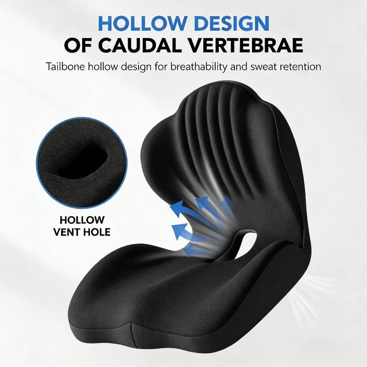 Memory Foam Seat Cushion with Built-In Back Support for Chairs | Seat and Backrest in One Cushion | Seat Cushions