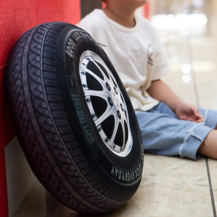 Tire-Shaped Plush Pillow with Realistic Tread Detail for Car Fans | Realistic Tire Shaped Plush Pillow | Novelty Pillows