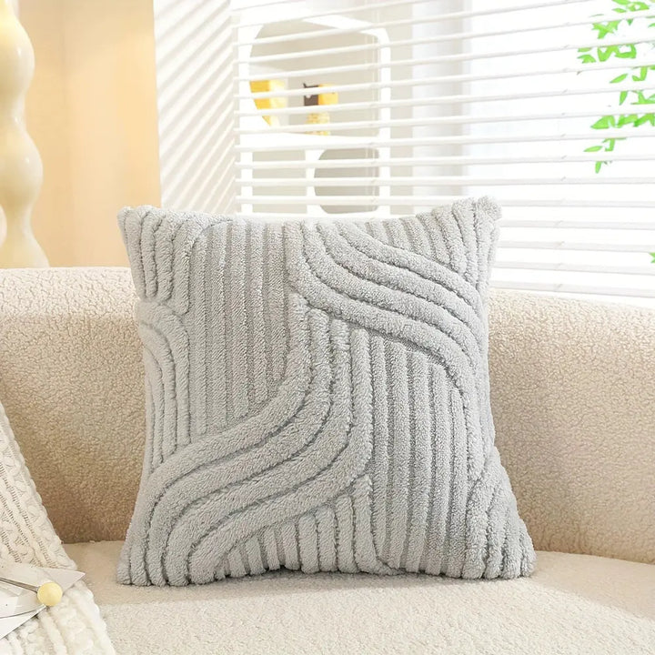Striped Plush Cushion in Nordic Cotton Style with Insert Included | Nordic Striped Sofa Cushion | Decorative Pillows