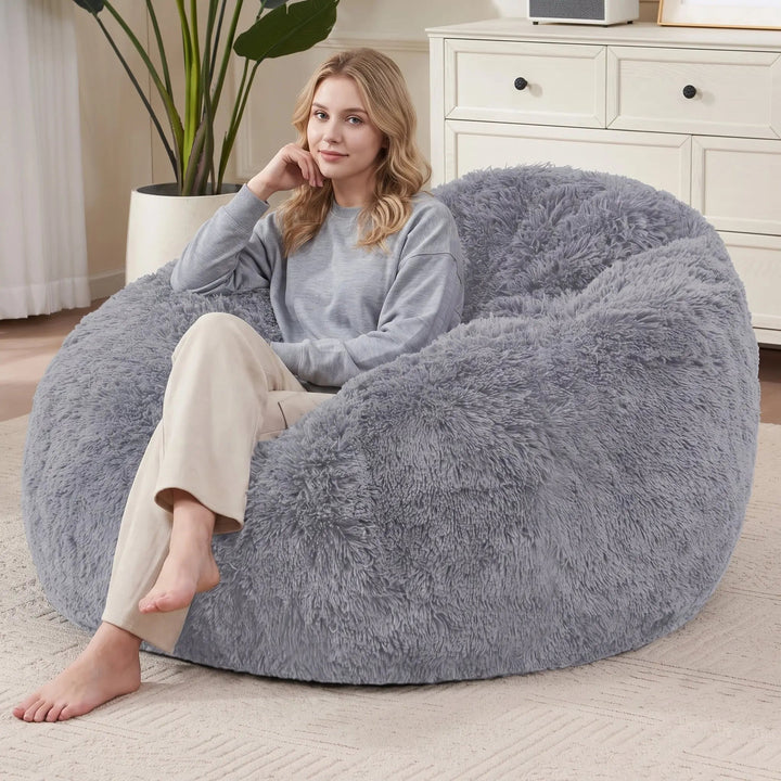 Plush Bean Bag Cover with Waterproof Lining and Storage Pocket | Plush Bean Bag Cover, Unfilled | Bean Bag Covers