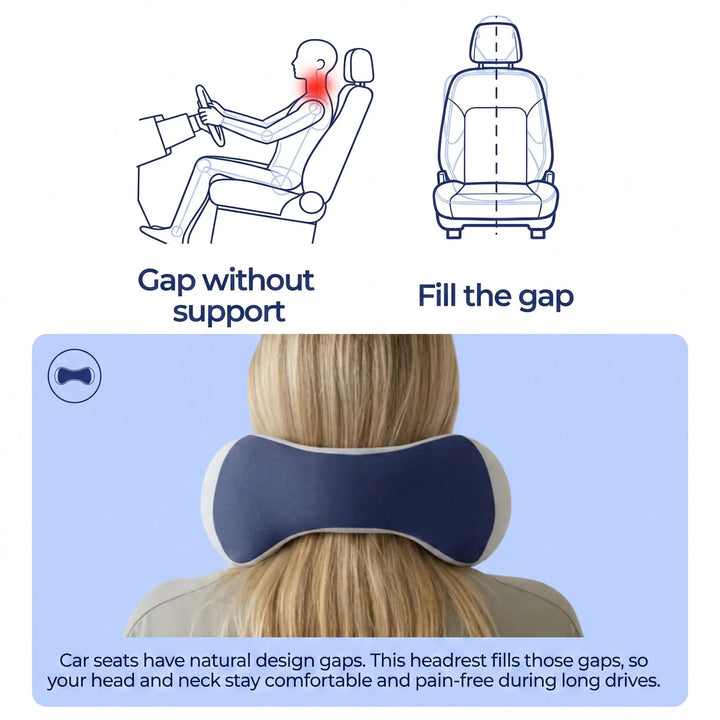 Memory Foam Neck Support Cushion with Curved Side Wings | Shaped Rest for Sofa, Bed and Travel | Neck Pillows