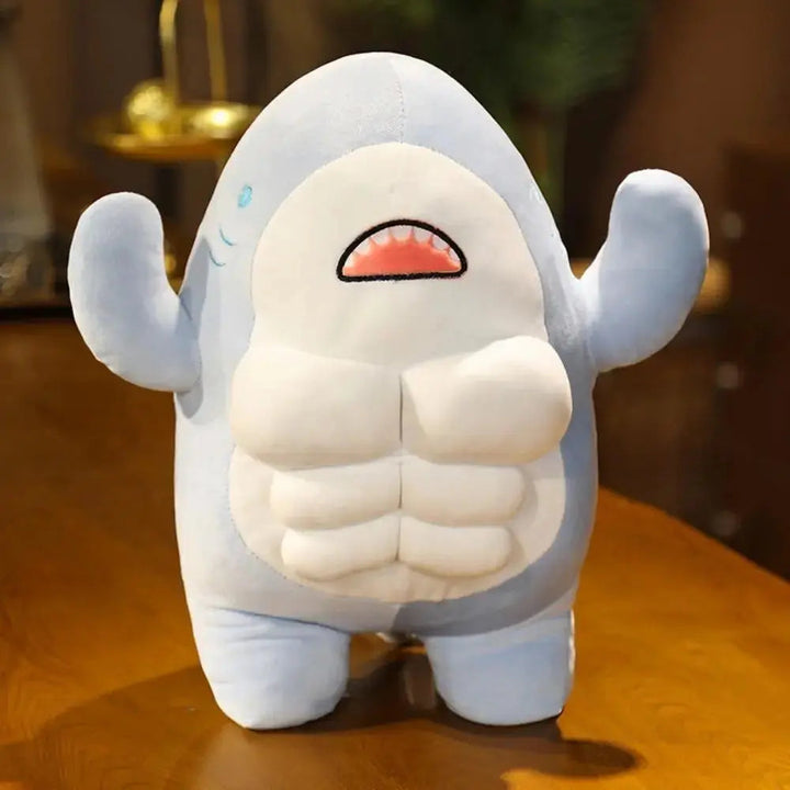 Muscle Shark Plush Toy, Soft Stuffed Ocean Animal for Kids | Funny Muscle Shark to Cuddle | Plush Toys