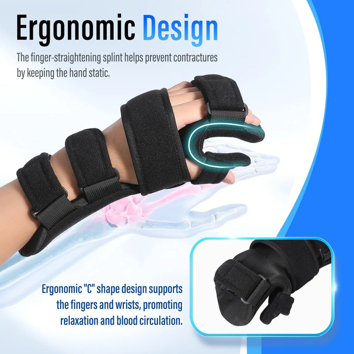 Adjustable Hand Support Brace with Finger Splints, Left, Right or Pair | Adjustable Hand and Finger Support | Hand Supports