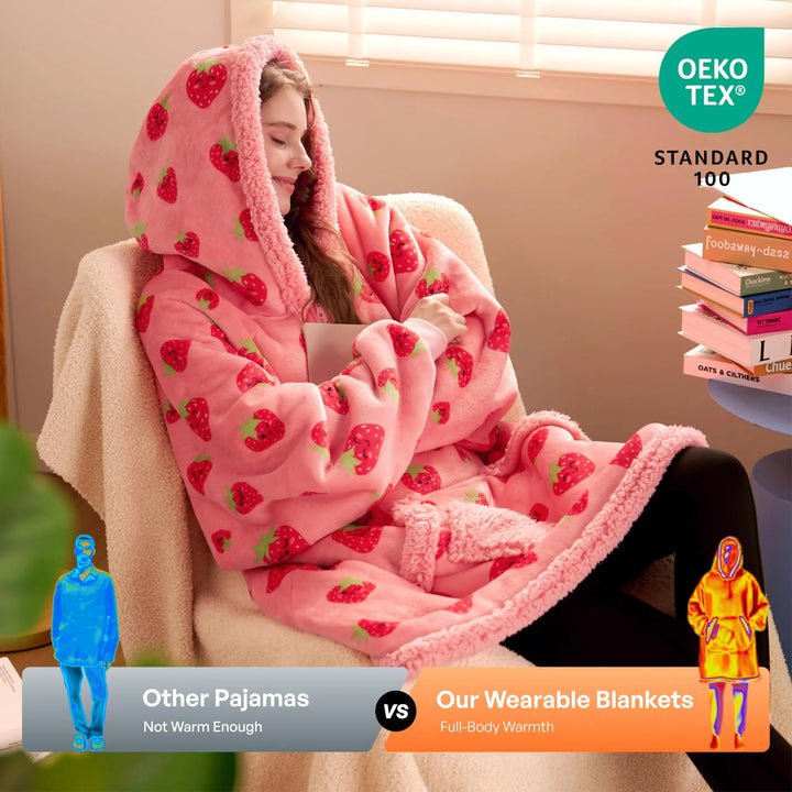 Oversized Wearable Blanket Hoodie with Sleeves and Hood for Winter | Winter-Ready Hoodie Blanket | Hooded Blankets
