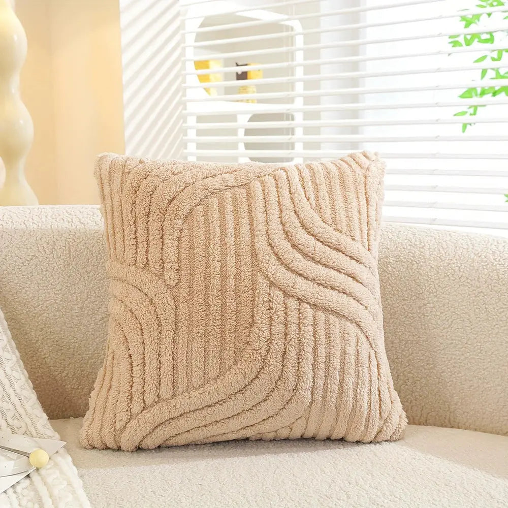 Striped Plush Cushion in Nordic Cotton Style with Insert Included | Nordic Striped Sofa Cushion | Decorative Pillows