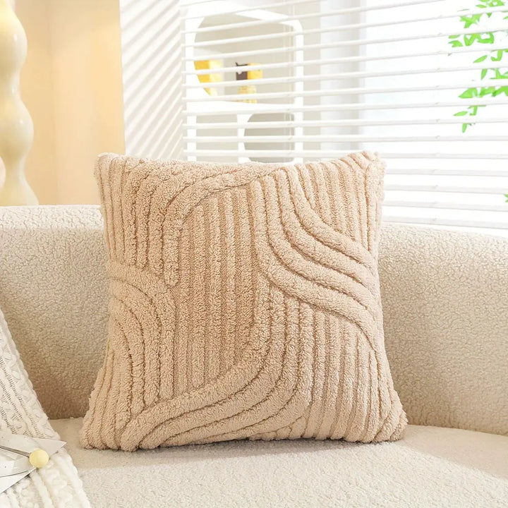 Striped Plush Cushion in Nordic Cotton Style with Insert Included | Nordic Striped Sofa Cushion | Decorative Pillows