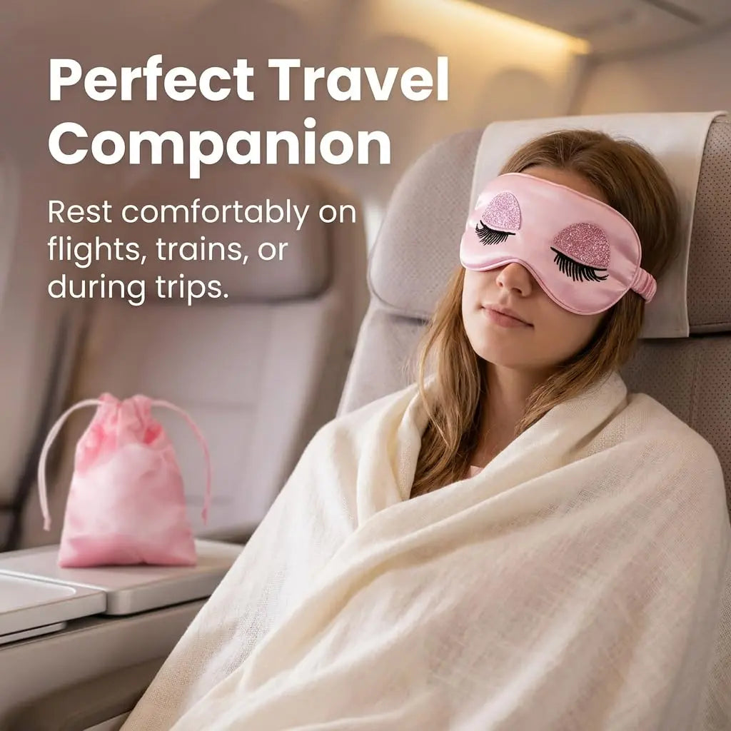Lightweight Plush Sleep Mask with Soft Elastic Band | Soft Light-Blocking Eye Mask | Sleep Masks