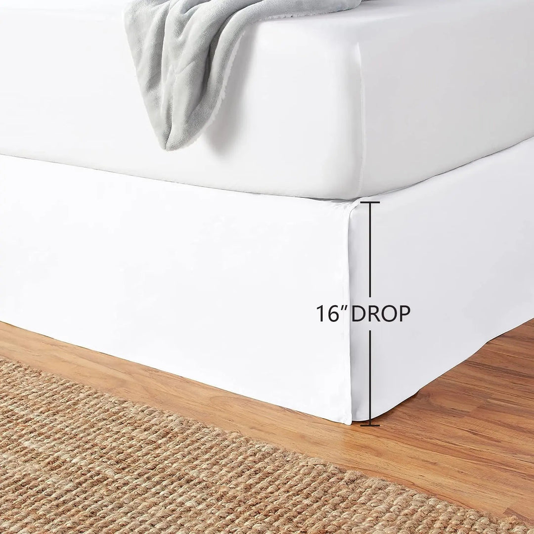 Solid Colour Bed Skirt Dust Ruffle in Brushed Fabric for 1.5m Beds | Clean Finish Beneath Your Bed | Bed Skirts