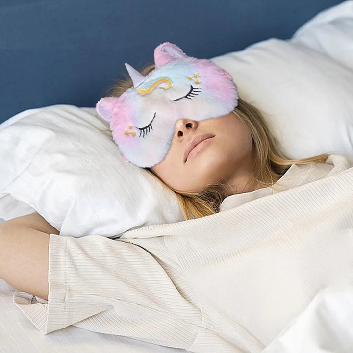 Cute Unicorn Sleep Mask with Stretchy Band for Kids Travel and Naps | Cute Kids Sleep Mask | Sleep Masks