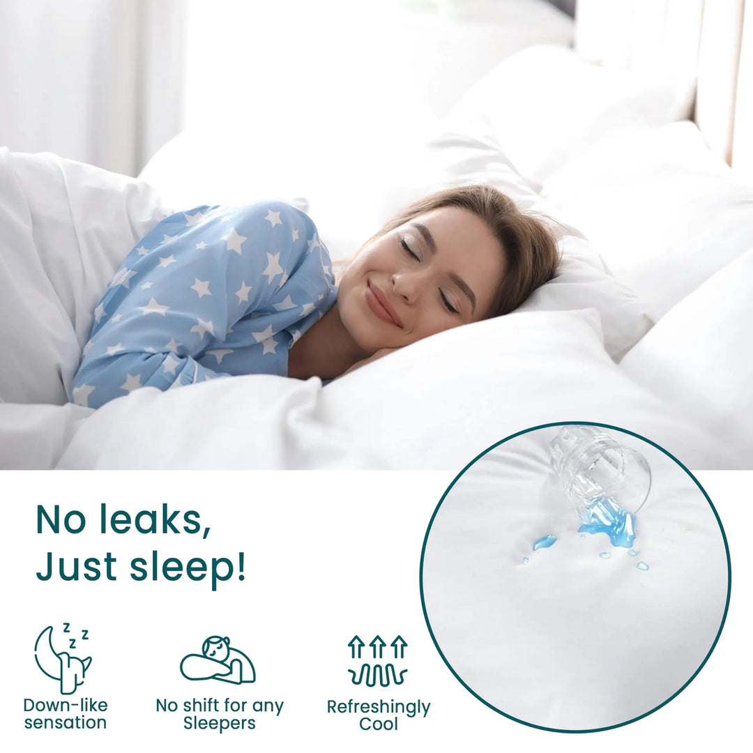 Cooling Nylon Pillowcase Set with Jacquard Weave and Zipper, 2 Pieces | Cool Pillow Surface for Summer | Pillowcases