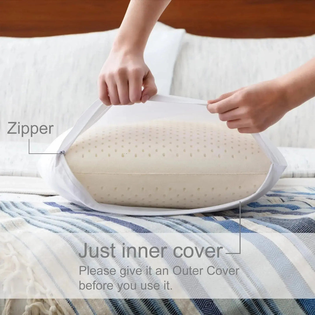 Orthopedic Contour Natural Latex Pillow for Side and Back Sleepers | Springy Latex Neck Comfort | Bed Pillows