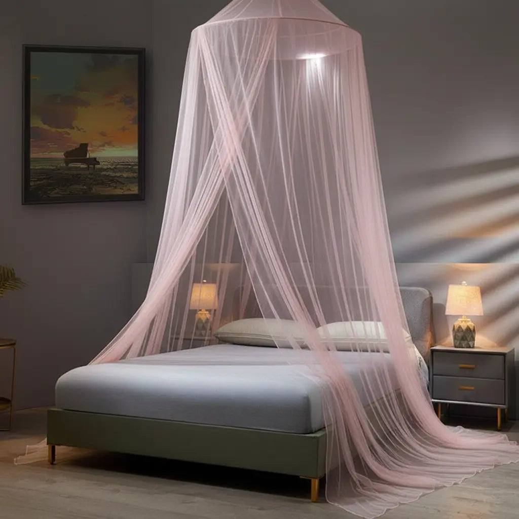 Large Dome Hanging Mosquito Net Bed Canopy for Queen, King and Twin Beds | Light Mesh Protection for Warm Nights | Bed Canopies