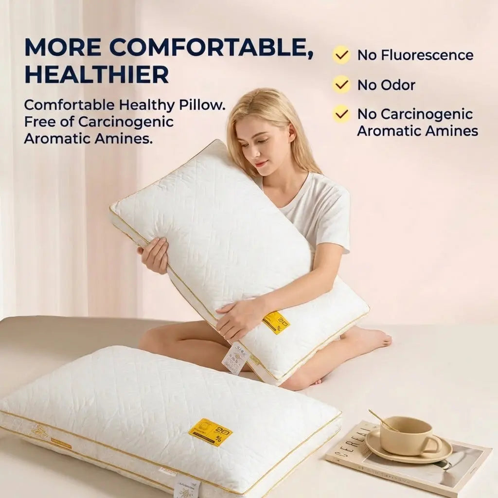 Soft Textile Soy Fiber Pillow with Ergonomic Height Support | Ergonomic Soy Fiber Pillow | Bed Pillows