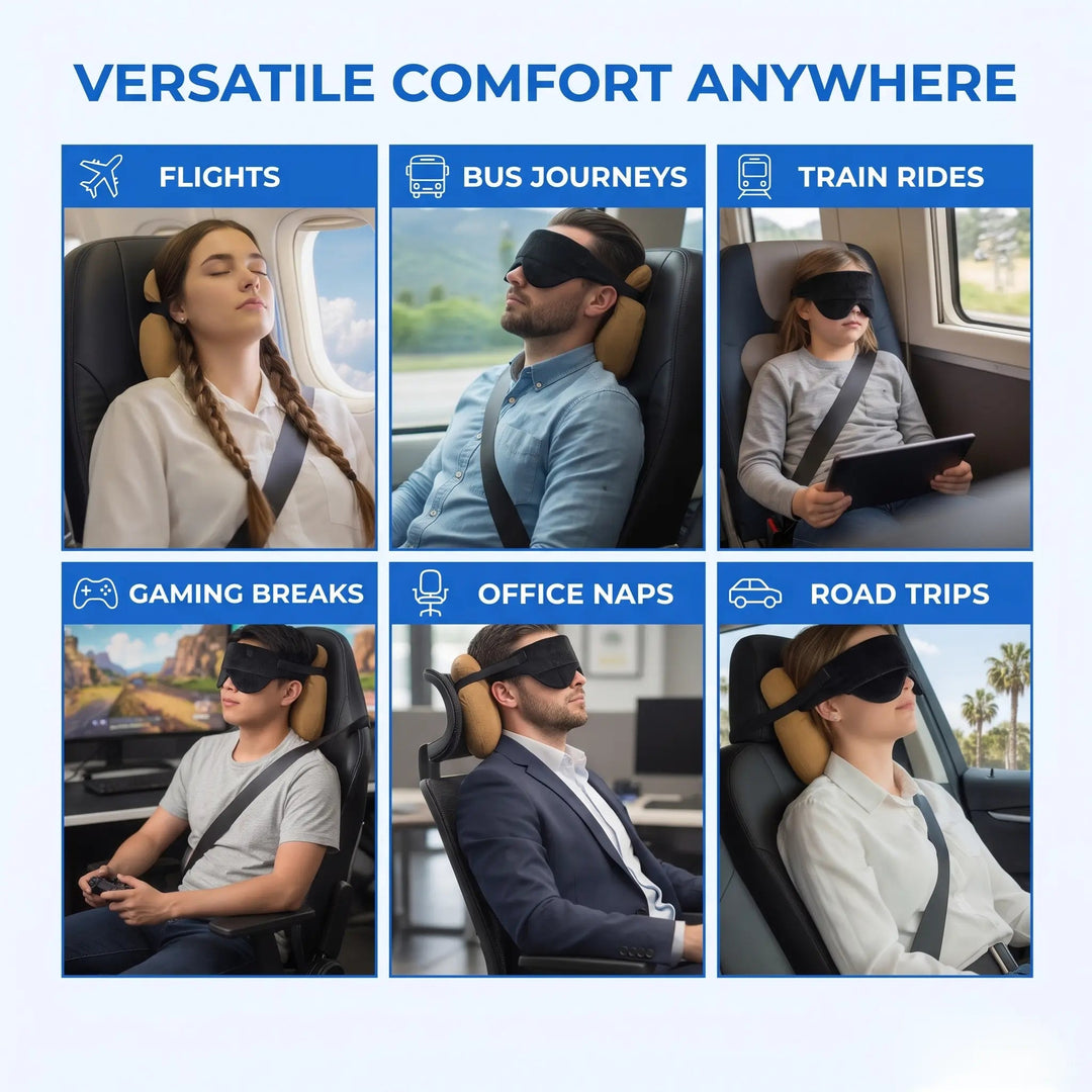 Universal Travel Pillow with Soft Neck Support and Eye Mask | Travel Pillow with Eye Mask | Travel Pillows