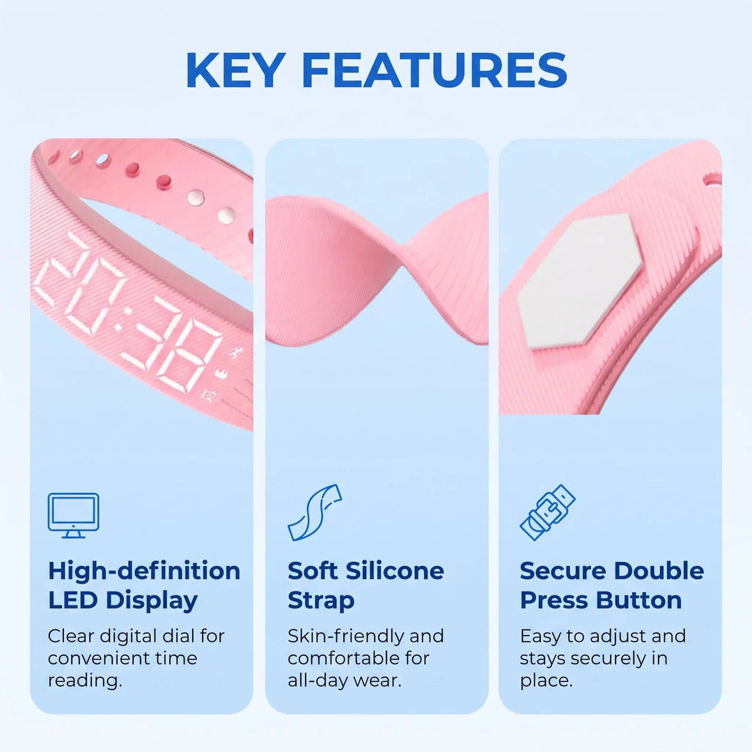 Silent Vibrating Alarm Watch with LED Display, Pedometer and Waterproof Build | Silent Wake-Ups That Do Not Disturb | Alarm Watches