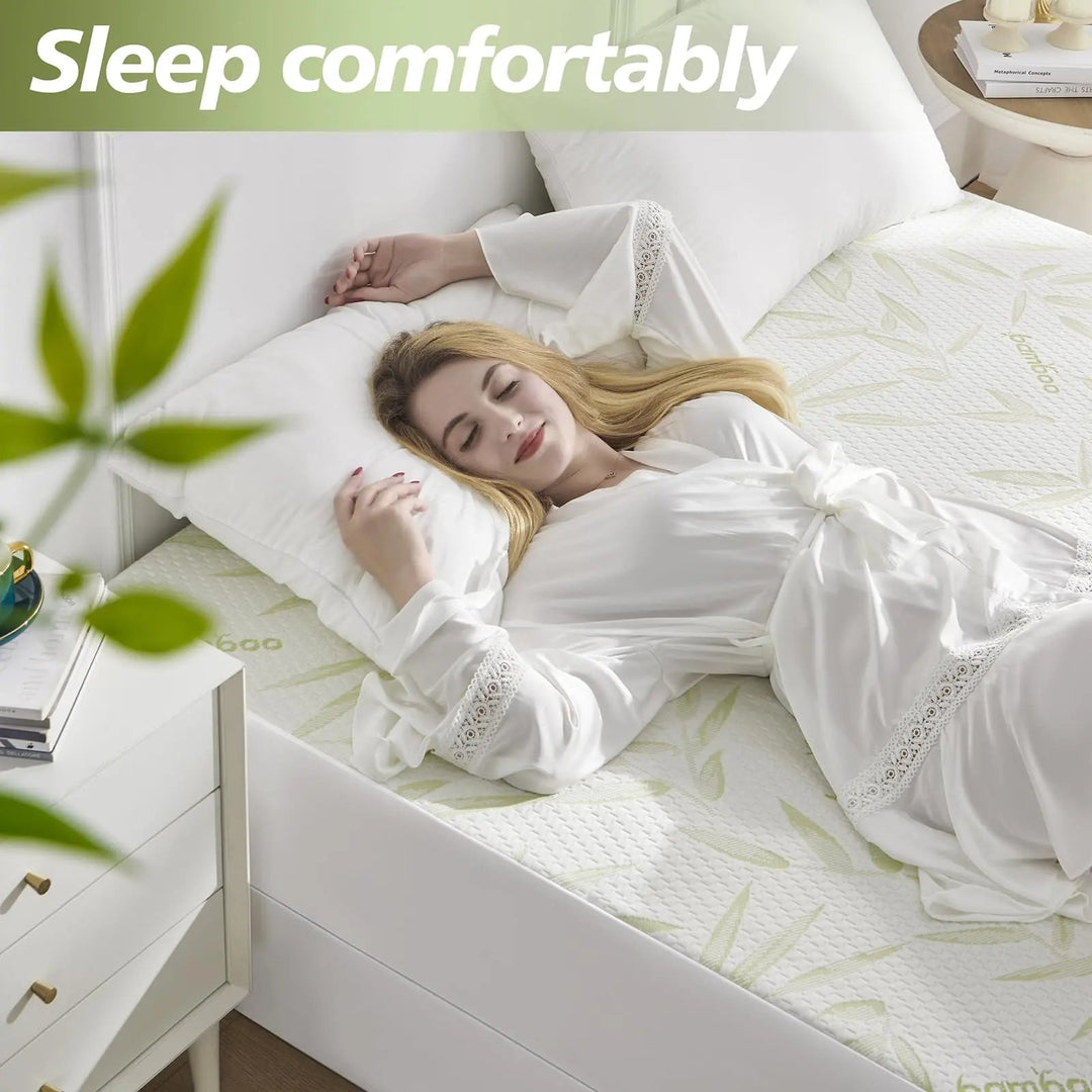Waterproof Bamboo Rayon Fitted Sheet Mattress Protector with Deep Pocket | Cooling Waterproof Fitted Sheet | Mattress Protectors