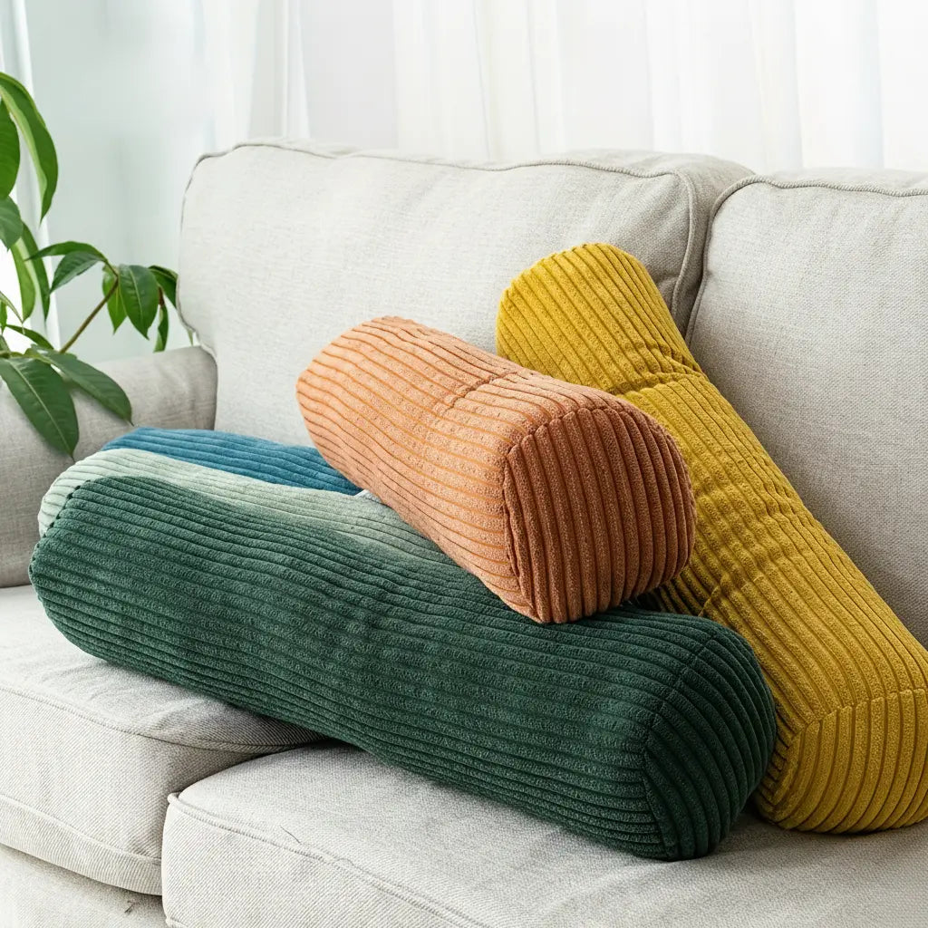 Knit Cylindrical Bolster Cushion for Bedroom and Sofa Support | Knit Bolster for Flexible Support | Bolster Pillows