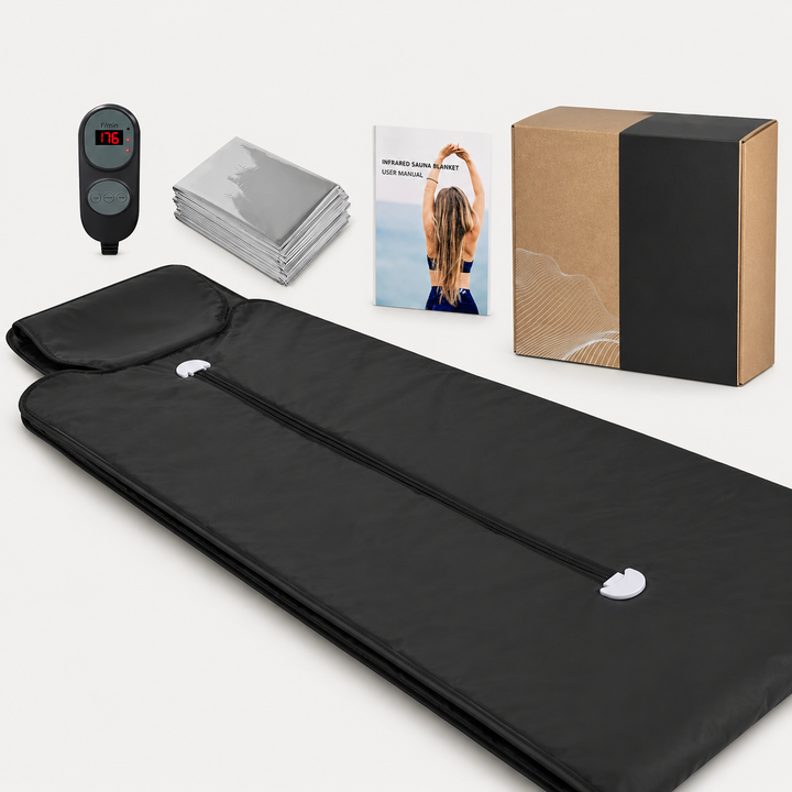 Foldable Infrared Sauna Blanket with 6 Heat Levels and Arm Zippers | Home Sauna Warmth, Arms Free | Sauna Blankets