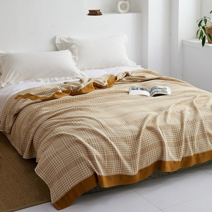 Soft Japanese-Style Cotton Throw Blanket for Beds and Sofas | Anti-Pilling Cotton Comfort All Year | Throw Blankets