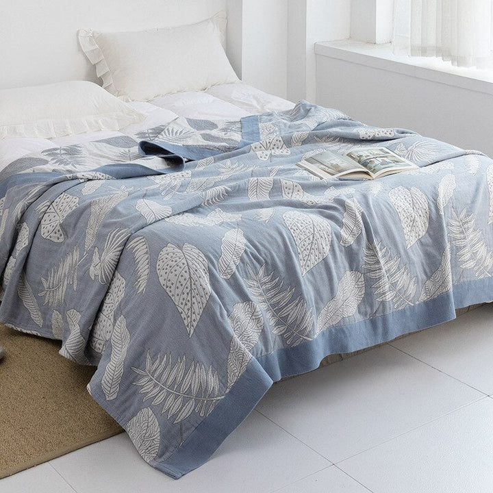 Soft Japanese-Style Cotton Throw Blanket for Beds and Sofas | Anti-Pilling Cotton Comfort All Year | Throw Blankets
