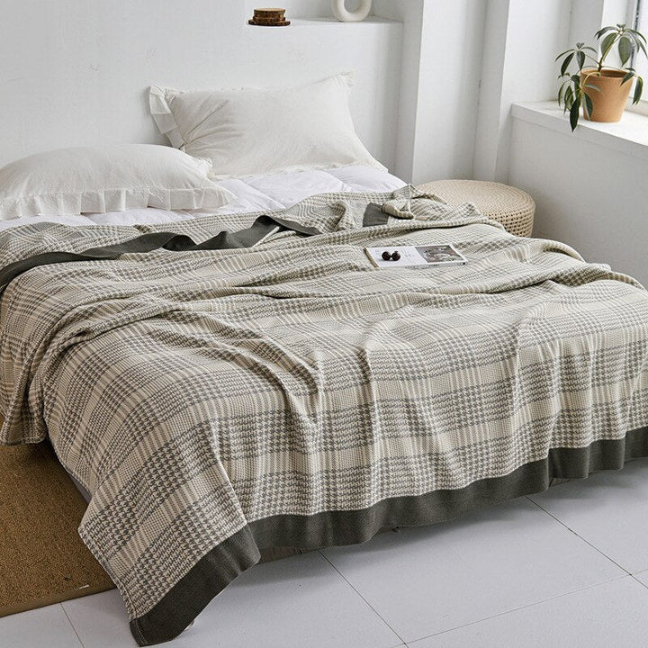 Soft Japanese-Style Cotton Throw Blanket for Beds and Sofas | Anti-Pilling Cotton Comfort All Year | Throw Blankets