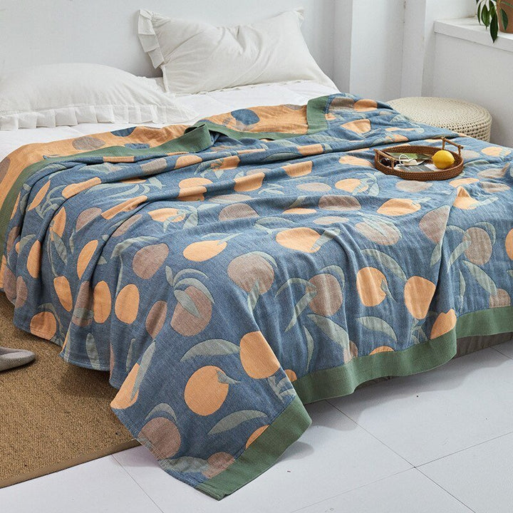 Soft Japanese-Style Cotton Throw Blanket for Beds and Sofas | Anti-Pilling Cotton Comfort All Year | Throw Blankets