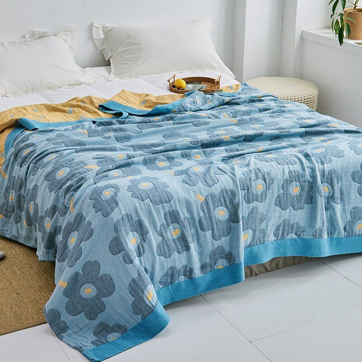 Soft Japanese-Style Cotton Throw Blanket for Beds and Sofas | Anti-Pilling Cotton Comfort All Year | Throw Blankets