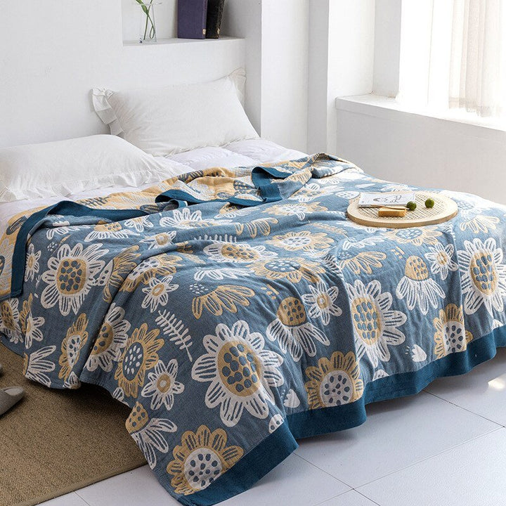 Soft Japanese-Style Cotton Throw Blanket for Beds and Sofas | Anti-Pilling Cotton Comfort All Year | Throw Blankets