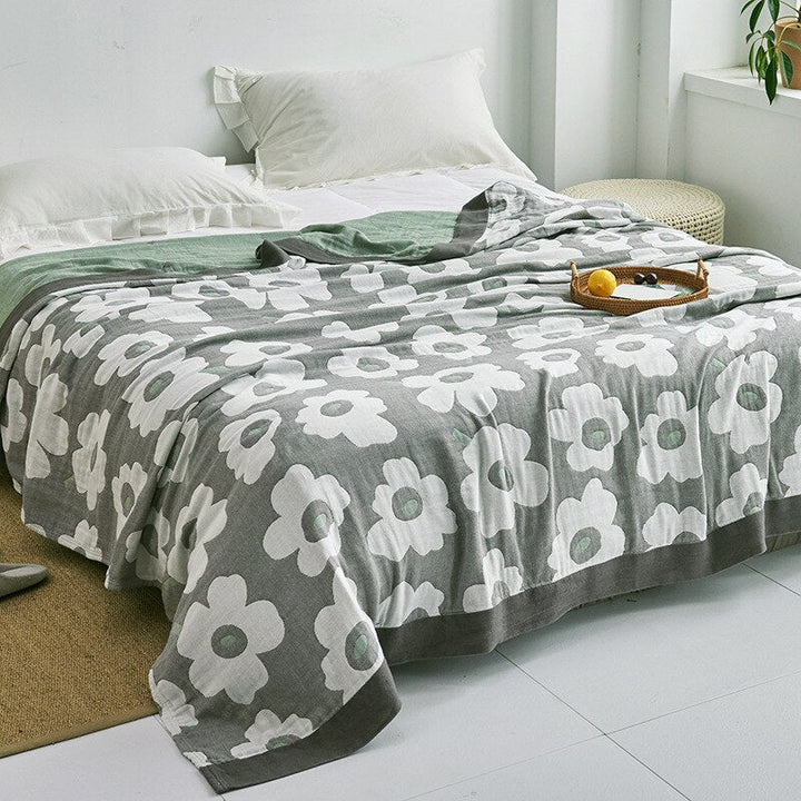 Soft Japanese-Style Cotton Throw Blanket for Beds and Sofas | Anti-Pilling Cotton Comfort All Year | Throw Blankets