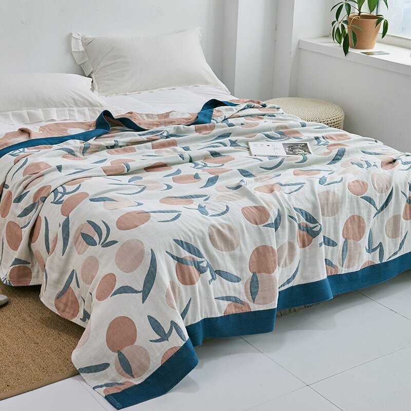 Soft Japanese-Style Cotton Throw Blanket for Beds and Sofas | Anti-Pilling Cotton Comfort All Year | Throw Blankets
