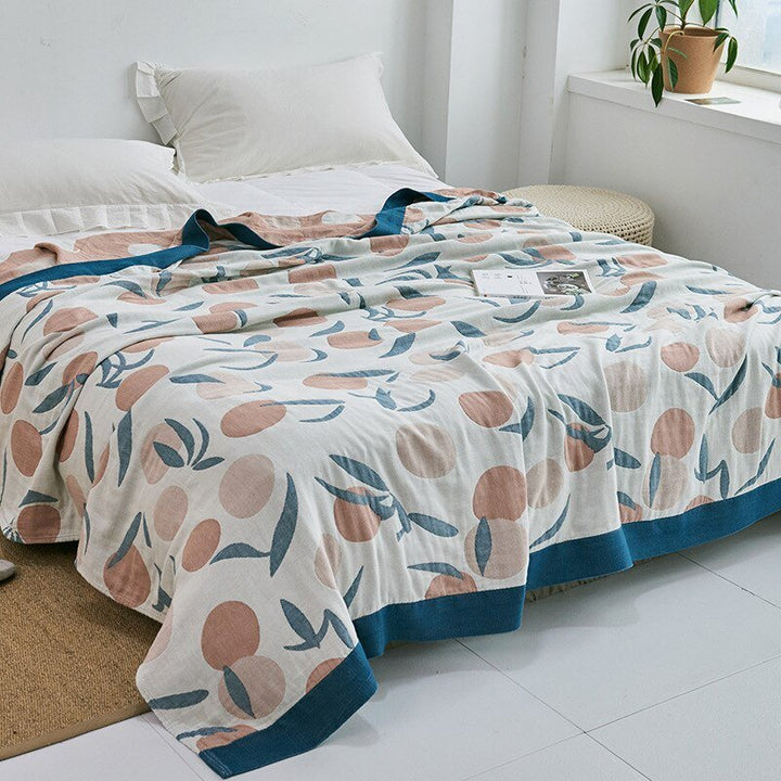 Soft Japanese-Style Cotton Throw Blanket for Beds and Sofas | Anti-Pilling Cotton Comfort All Year | Throw Blankets