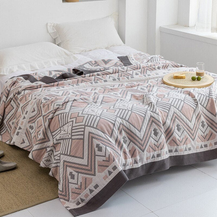 Soft Japanese-Style Cotton Throw Blanket for Beds and Sofas | Anti-Pilling Cotton Comfort All Year | Throw Blankets