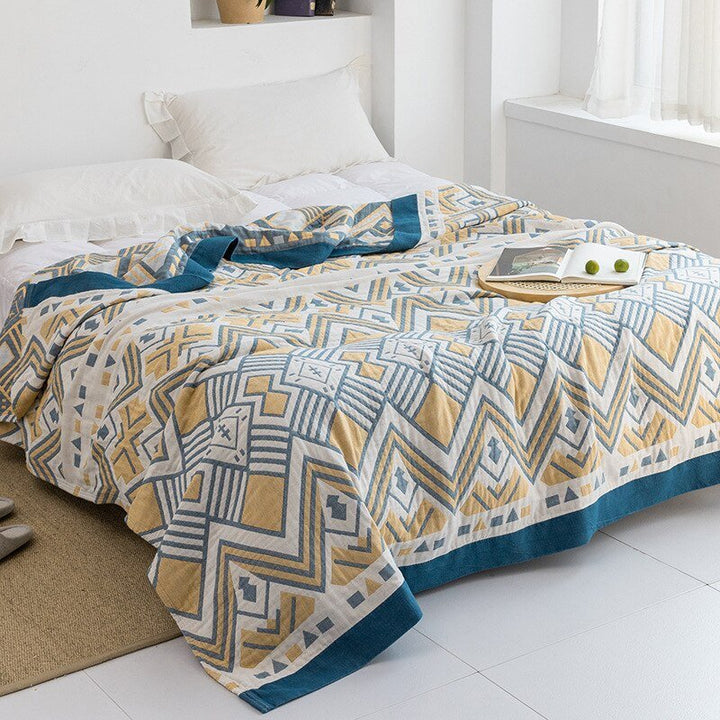 Soft Japanese-Style Cotton Throw Blanket for Beds and Sofas | Anti-Pilling Cotton Comfort All Year | Throw Blankets