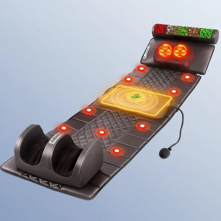 Foldable Full Body Massage Mat with Heat, Neck Pillow and Foot Section | Full Body Massage Mat with Heat | Massage Mats
