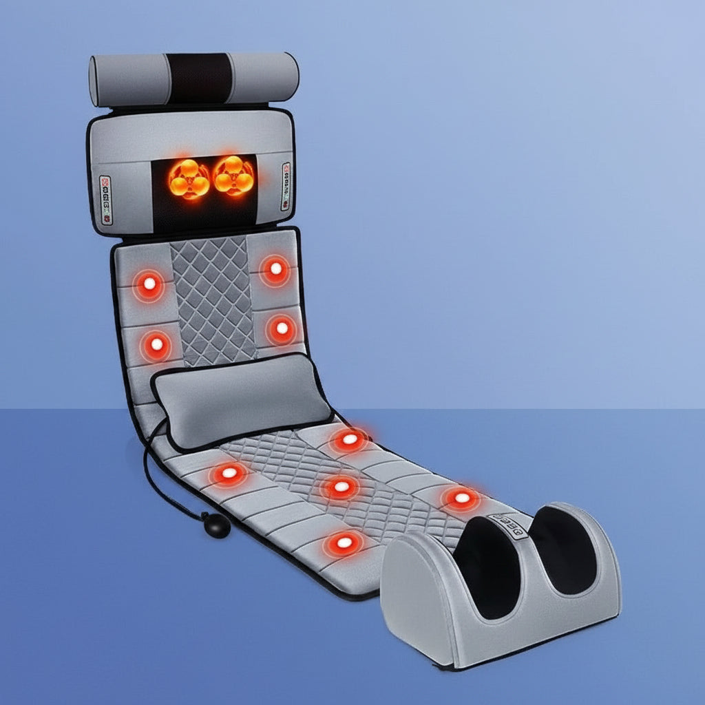 Foldable Full Body Massage Mat with Heat, Neck Pillow and Foot Section | Full Body Massage Mat with Heat | Massage Mats