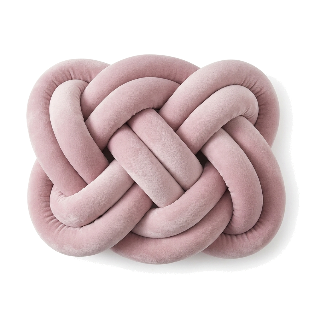 Plush Velvet Knotted Throw Pillow with Sculptural Hand-Tied Design | A Sculptural Pillow With a Knot | Throw Pillows