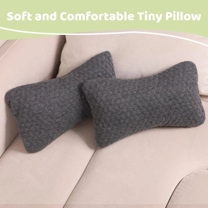 Mini Cotton Travel Comfort Pillows, Set of 2 Compact Pillows | Compact Pillows for Travel and Rest | Travel Pillows