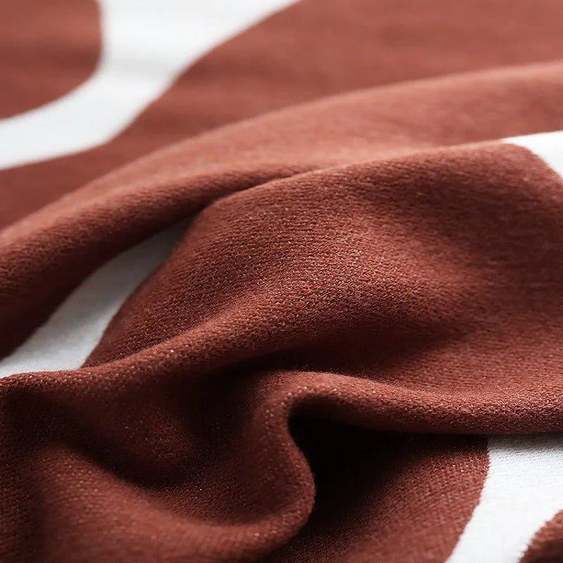 Abstract Bohemian Cotton-Acrylic Throw Blanket in Nordic Style, 130 x 180 cm | Abstract Nordic Boho Throw | Throw Blankets